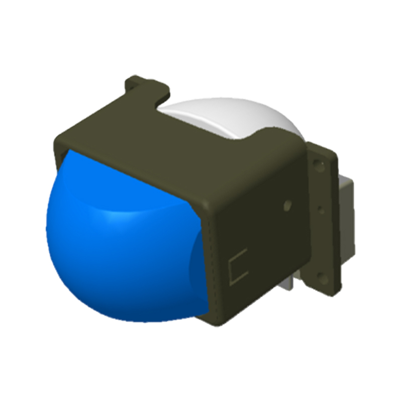 How do dual-lens BIF projectors achieve seamless left-right image stitching and brightness consistency?